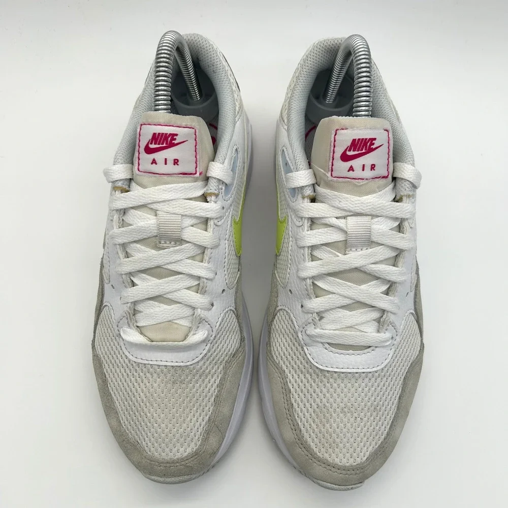 Nike Air Max SC Shoes Womens 7 White Lemon Mesh Suede Athletic Sneakers